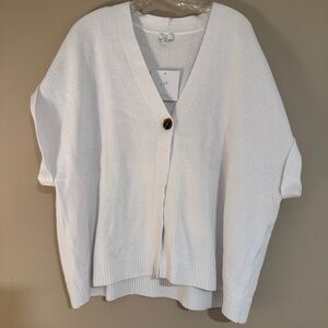 NWT J. Jill white ribbed short sleeve cardigan